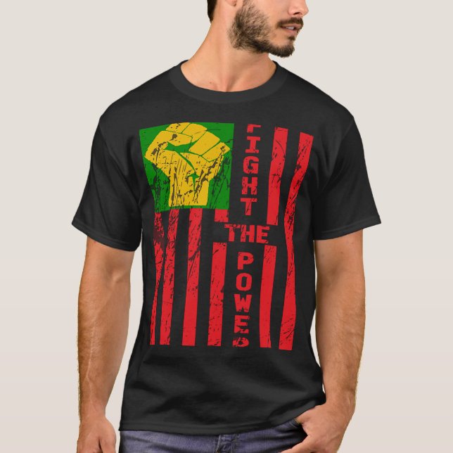 Camiseta BLM Fúria O Poder Racial Da Justiça Social Pan Afr (Frente)