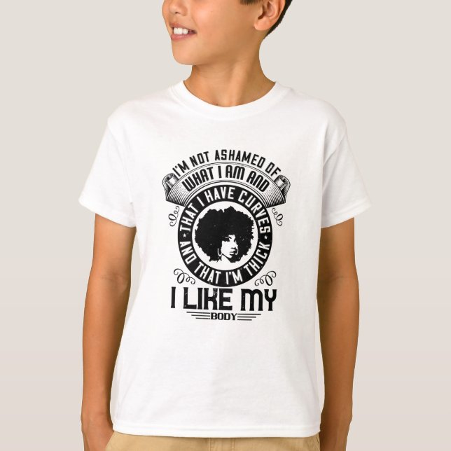 Camiseta BLM - Não tenho vergonha do meu corpo (Frente)