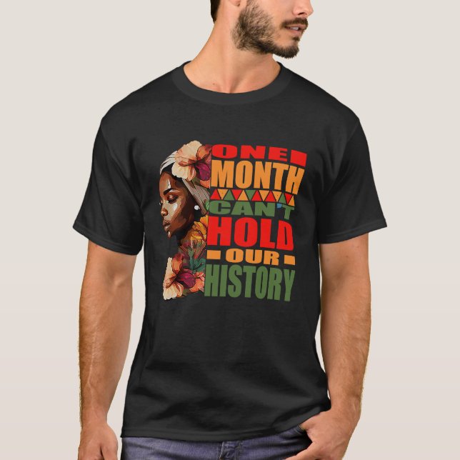 Camiseta BLM One Month não pode manter nossa história (Frente)