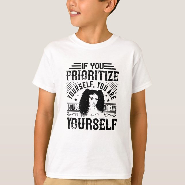 Camiseta BLM - Priorize a si mesmo, salve-se (Frente)