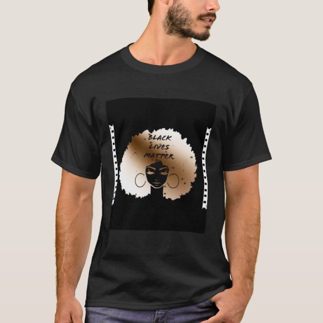 Camiseta BLM Progressive with Black Girl Afro (Frente)