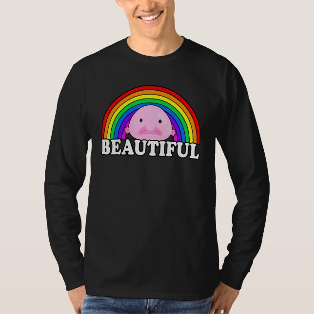 Camiseta Blobfish É Um Belo Blobfish Meme Rainbow (Frente)