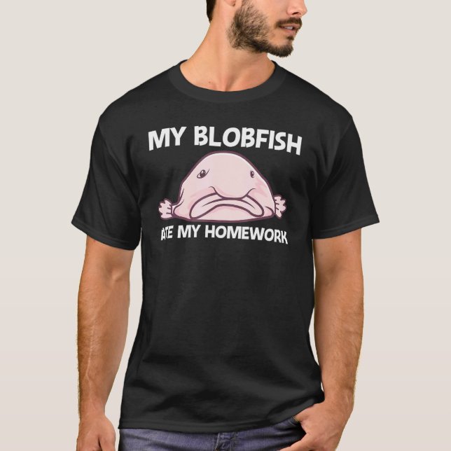 Camiseta Blobfish For Kids Boys Deep Sea Fish Zoo Animal (Frente)