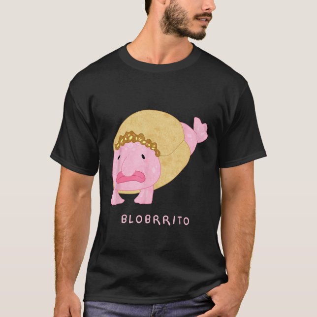 Camiseta Blobritto Blobfish Burrito Trocadilho - Peixe Engr (Frente)