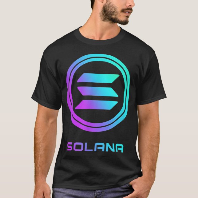 Camiseta Blockchain de moedas de SOL Crypto SOLANA (Frente)