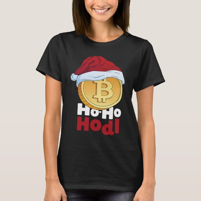 Camiseta Blockchain Ho HoHodl Xmas Bitcoin Cryptocurrency B (Frente)