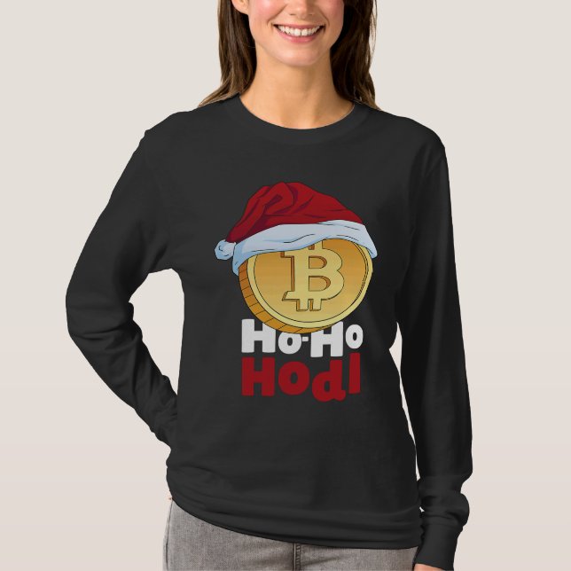 Camiseta Blockchain Ho HoHodl Xmas Bitcoin Cryptocurrency B (Frente)