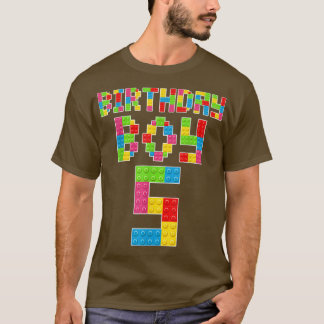 Camiseta Bloco B Bloco Bloco Básico de 5 Bonito Aniversário