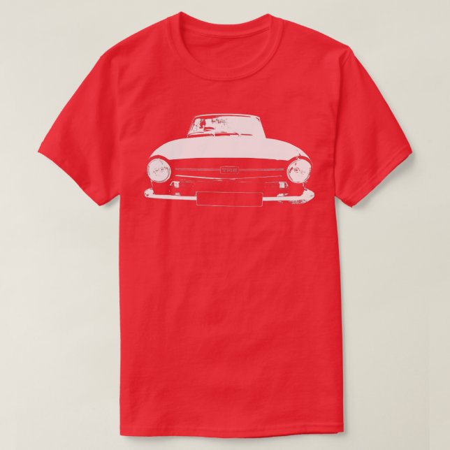 Camiseta Bloco branco do carro desportivo britânico clássic (Frente do Design)