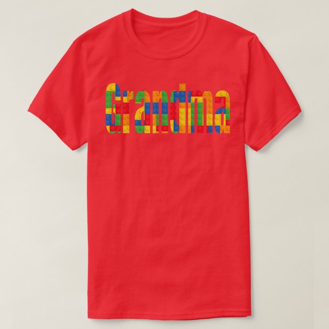 Camiseta Bloco Construtor de Tijolos Principal da Avó (Frente do Design)