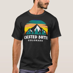 Camiseta Bloco Crestado CO Montanha Retro Hiperligação Novi