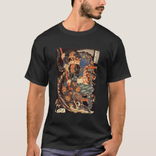 Camiseta Bloco de Arte Japonês Miyamoto Musashi Samurai Gi