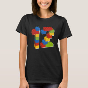 Camiseta Bloco de Blocos Bonitos 12 Aniversário de 12 Anos