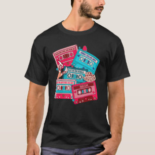 Camiseta Bloco de Cassetes de Música do País do Dia de os n