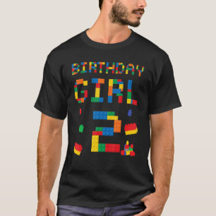 Camiseta Bloco de Construção Rapariga de Aniversário Transf
