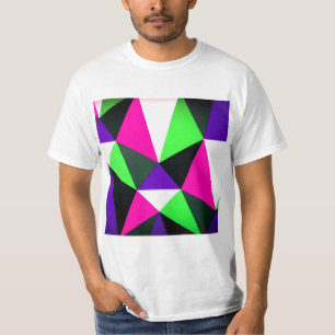 Camiseta Bloco de cor Negrito Púrpura Rosa Neon Verde dos 