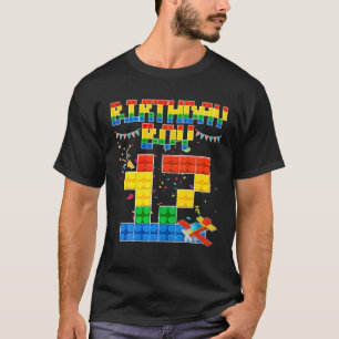 Camiseta Bloco de Edifício de Garoto de Aniversário de 12