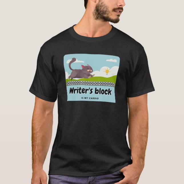 Camiseta Bloco de Escritor: Tira de Quadrinhos de Escritor  (Frente)