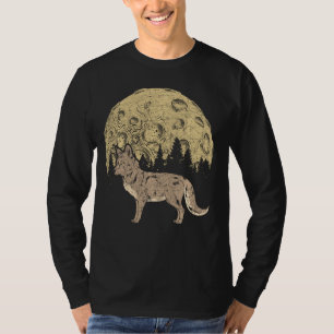 Camiseta Bloco de Florestas Noturnas Animais Selvagem Preda