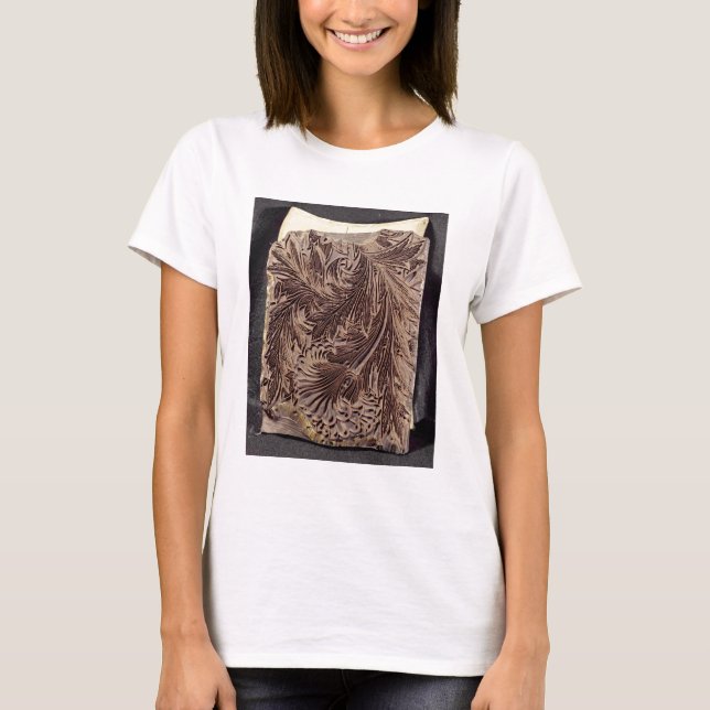 Camiseta Bloco de impressão design Tulip, 1875 (madeira ent (Frente)