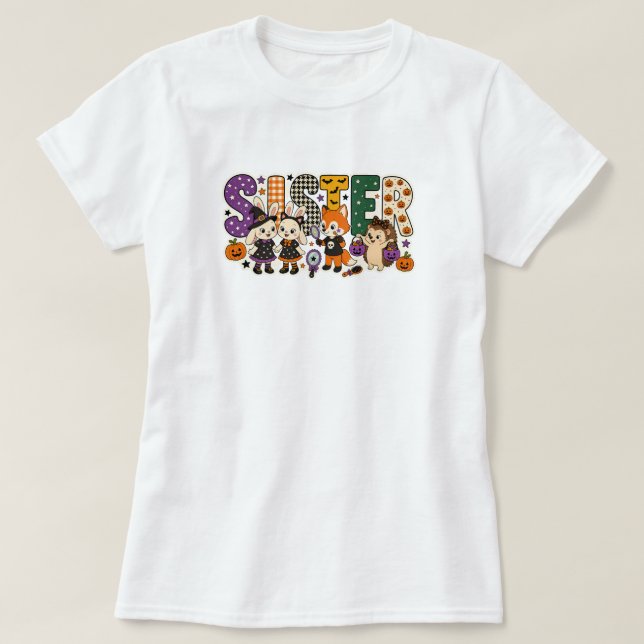 Camiseta Bloco de Letras da Irmã Squad (Frente do Design)