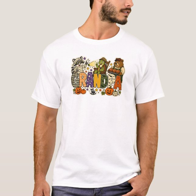 Camiseta Bloco de Letras do Avô Divertido  (Frente)