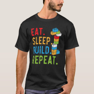Camiseta Bloco de Marcas do Construtor Mestre de Repetição 