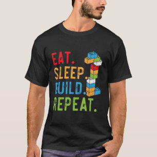 Camiseta Bloco de Marcas do Construtor Mestre de Repetição