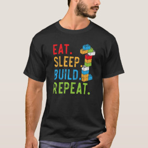 Camiseta Bloco de Marcas do Construtor Mestre de Repetição