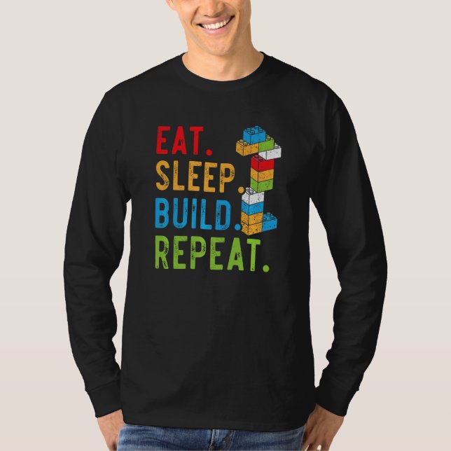 Camiseta Bloco de Marcas do Construtor Mestre de Repetição  (Frente)