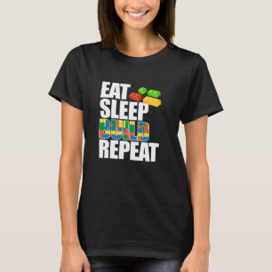 Camiseta Bloco de Marcas do Construtor Mestre de Repetição