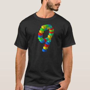 Camiseta Bloco de Óculos Bonitos Edifício 9º Aniversário 9 