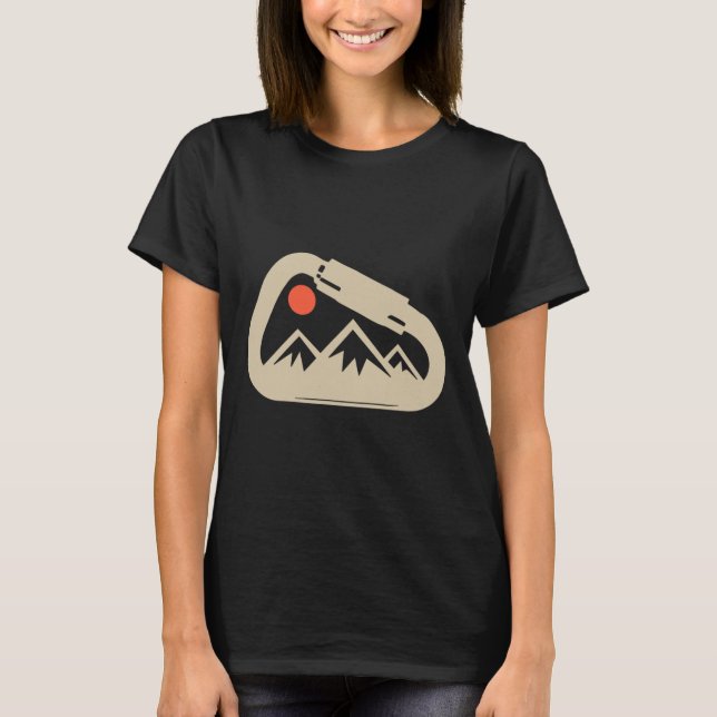 Camiseta Bloco de Rocha de Escalada Escalada Mosquetão Esca (Frente)