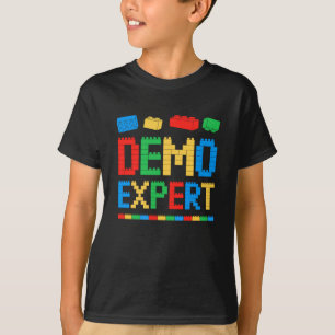 Camiseta Bloco do Construtor Mestre de Demonstração de Espe