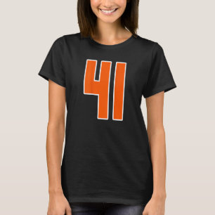 Camiseta Bloco Esportivo Laranja Impressão Número 41 Para E