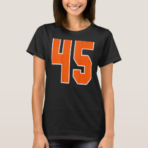 Camiseta Bloco Esportivo Laranja Impressão Número 45 Para E
