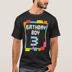 Camiseta bloco mestre aniversário de 3 anos