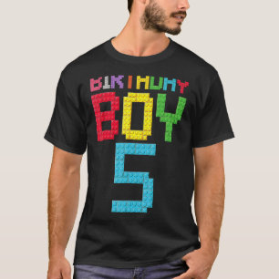 Camiseta bloco mestre construtor de 5 5 anos