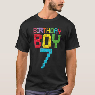 Camiseta bloco mestre construtor de 7 7 anos
