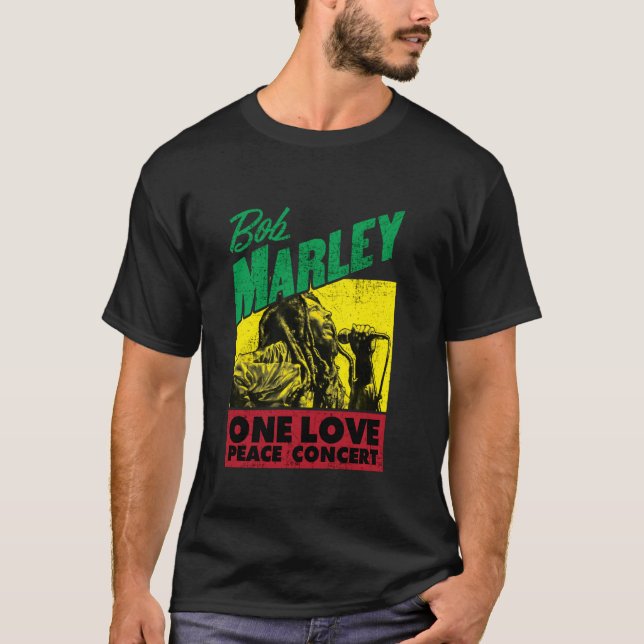 Camiseta Bloco Oficial Bob Marley One Love Peace Concert (Frente)