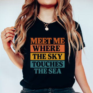 Camiseta Bloco Retro “O Céu Toca o Mar”, Férias de Verão