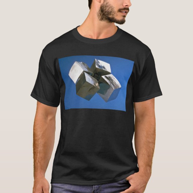 Camiseta Blocos brilhantes de mineral da pirite da rocha (Frente)