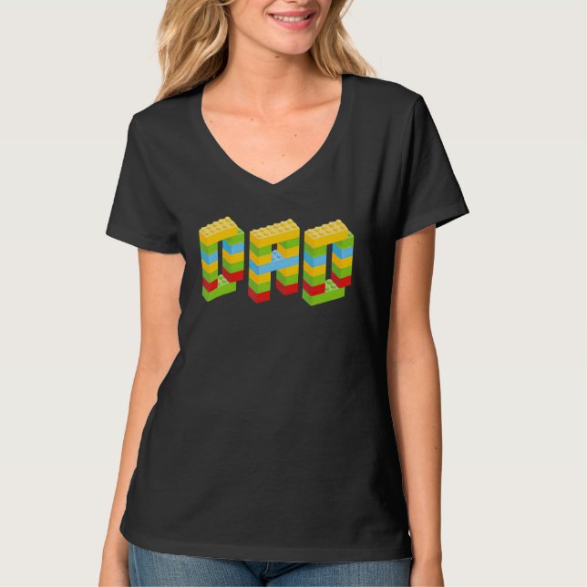 Camiseta Blocos componentes do Construtor de Tijolos Pai do (Frente)