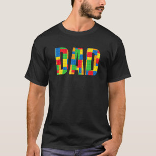 Camiseta Blocos componentes do Construtor de Tijolos Pai do