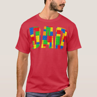 Camiseta Blocos componentes do Construtor de Tijolos Pai do