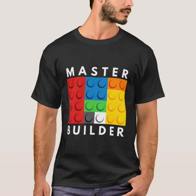 Camiseta Blocos componentes do Master Builder Brick Builds (Frente)