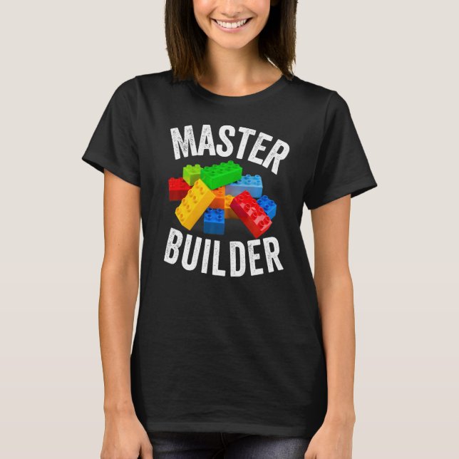 Camiseta Blocos componentes do Master Builder Brick Builds (Frente)