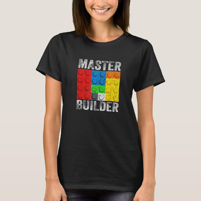 Camiseta Blocos componentes do Master Builder Brick Builds (Frente)