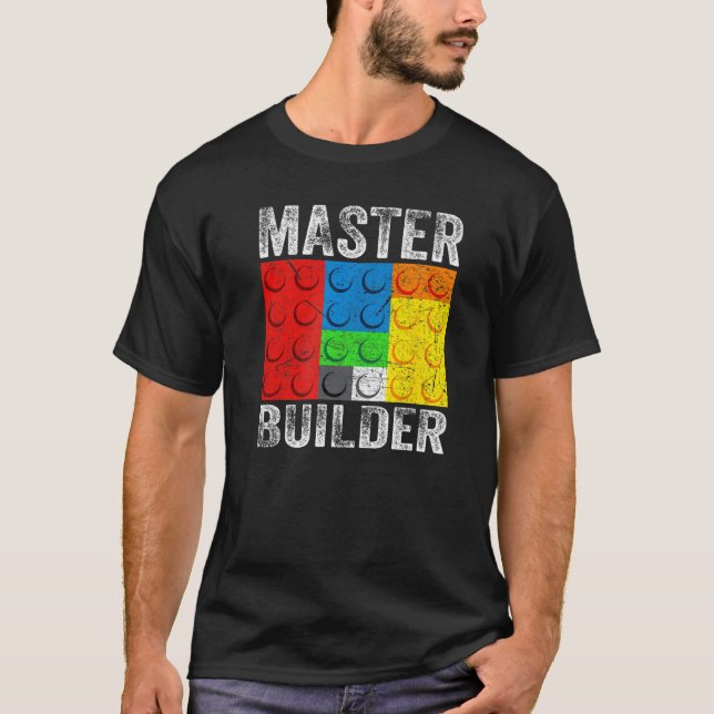 Camiseta Blocos componentes do Master Builder Brick Builds (Frente)
