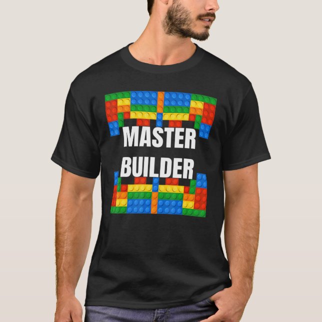 Camiseta Blocos componentes do Master Builder Brick Builds (Frente)
